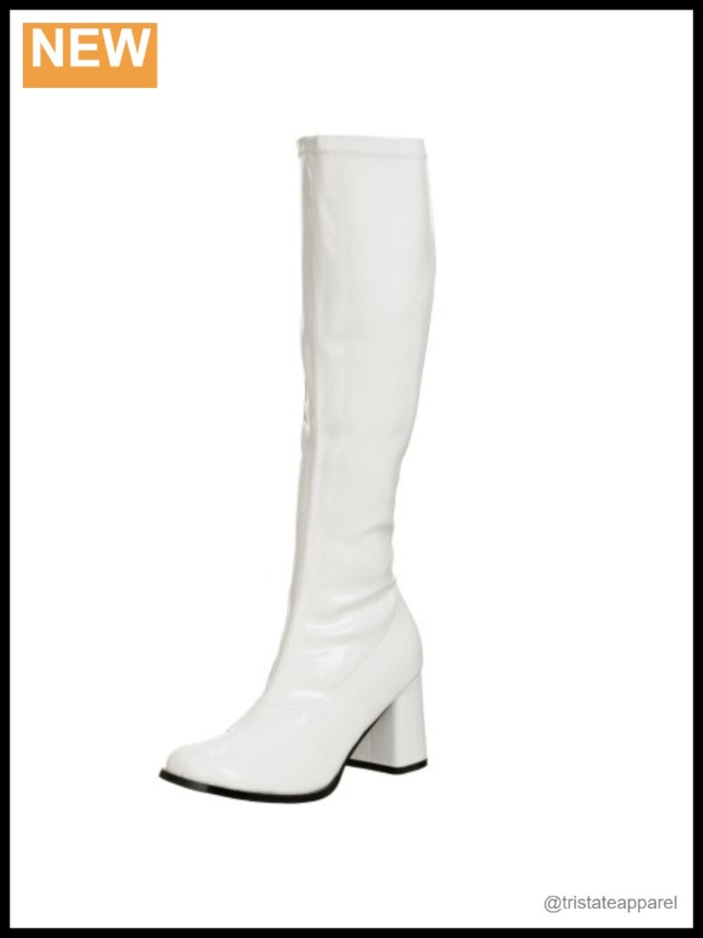 Knee High Boot Square Toe Block Heel Zip
